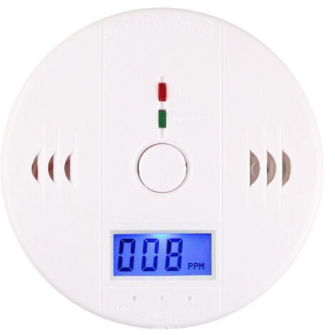 Détecteur de Monoxyde de Carbone, Détecteur de CO Intelligent avec l'Écran LCD, avec Bouton de Test et Voyant d'état LED (1PC, 10x3,7 cm) -