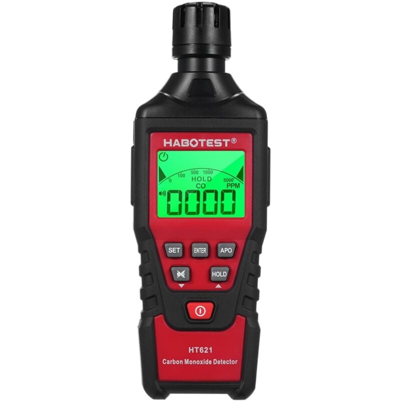 Durficst - Détecteur de monoxyde de carbone – Détecteur de co portable avec alarme sonore et visuelle, 0-5000 ppm, alarme co, écran lcd rétroéclairé