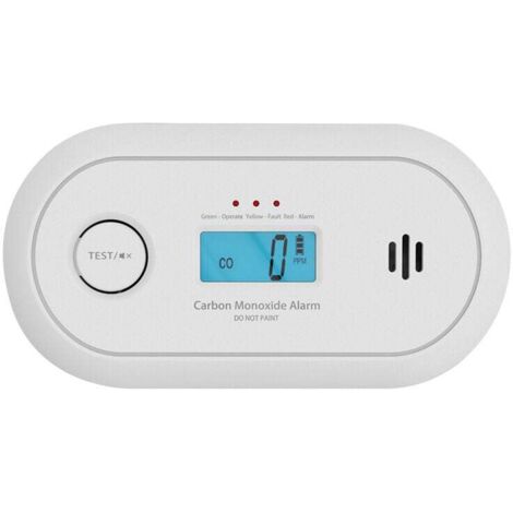 Détecteur de Monoxyde de Carbone en 50291 certifié, Détecteur de CO avec Affichage Numérique, Batterie Remplaçable, Capteur 10 Ans