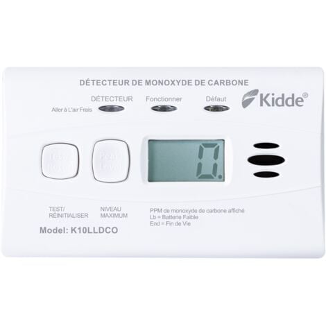 Détecteur de monoxyde de carbone et écran numérique 10 ans - Kidde