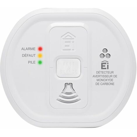 Détecteur de monoxyde de carbone sans fil – Alimentation par piles – Émissions sonores 85 dB – Interconnexion jusqu'à 12 détecteurs – EI208W3XFR – Ei Electronics
