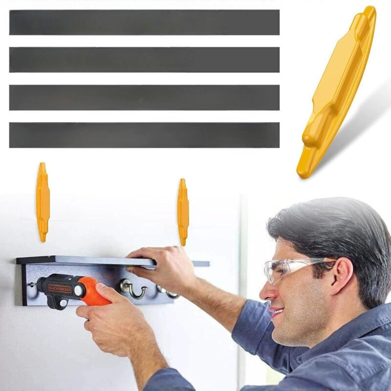 Détecteur de Montants Magnétique Jaune 142,5 cm Lot de 2 pour Cloisons Sèches et Bois
