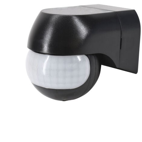 BEMKO Détecteur de mouvement 800W - Angle 180° - Portée 12m - IP44 - Noir