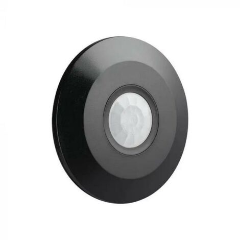 Détecteur de mouvement en saillie 8m 360° noir – Réglage LUX et durée d'éclairage – Installation murale ou plafond – IP20