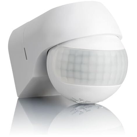 Détecteur de Mouvement Extérieur IP44, Montage en Saillie, programmable, Capteur Infrarouge, Portée 12m/ 180°, LED adapté, orientable, Max. 800W/400W