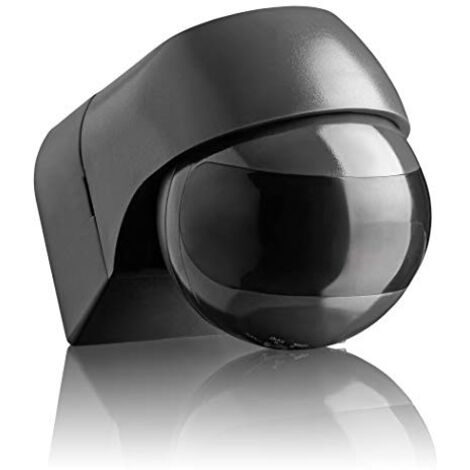 Détecteur de Mouvement Extérieur IP44, Montage en Saillie, programmable, Capteur Infrarouge, Portée 12m/ 180°, LED adapté, orientable, Max. 800W/400W