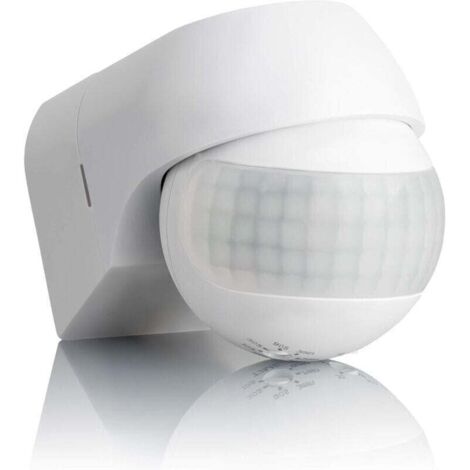 Détecteur de Mouvement Extérieur IP44, Montage en Saillie, programmable, Capteur Infrarouge, Portée 15m/ 180°, LED adapté, orientable, Max. 800W/500W