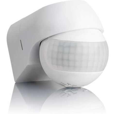 Détecteur de mouvement extérieur  IP44, montage en surface, programmable, capteur infrarouge, portée 15 m/180°, LED personnalisable, réglable, max. 800 W/500 W