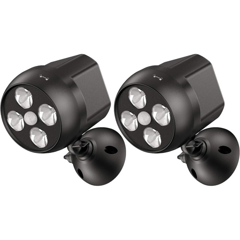 Fitags - Détecteur de mouvement extérieur, lumière extérieure alimentée par batterie avec capteur, led puissante sans câble, 2x4 led, lumière de