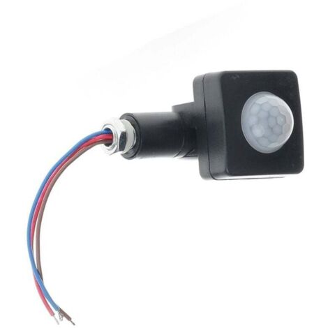 Détecteur de Mouvement Extérieur PIR Réglable IP65 Ultra-Mince avec LED 10mm Noir