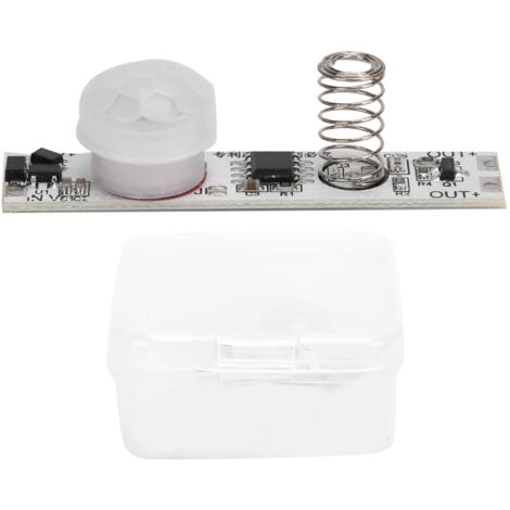 Détecteur de Mouvement Infrarouge Réglable, Alimentation DC 3.7-24V pour Armoire et Placard