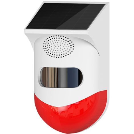 Détecteur de mouvement infrarouge sans fil solaire WiFi Tuya, Sirène à strobe 120dB, PIR étanche, Alarme anti-intrusion