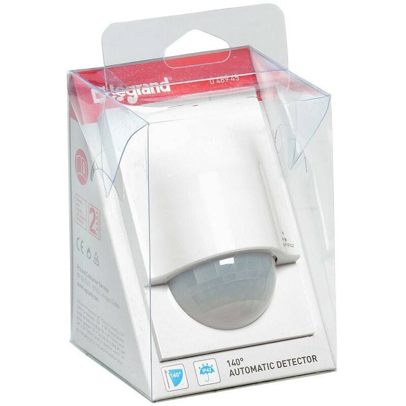 Detecteur de mouvement pir 180D mural saillie IP42 Legrand 048945