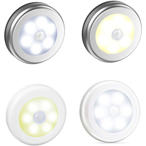 Détecteur de mouvement PIR 6 LED allumage/extinction automatique pour armoire couloir piles