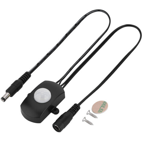 Détecteur de mouvement PIR infrarouge 5A DC 6‑24V, interrupteur automatique pour bande LED, mini, noir
