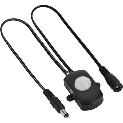 Détecteur de mouvement PIR infrarouge 5A DC 6‑24V, interrupteur automatique pour bande LED, mini, noir