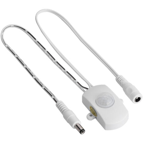 Détecteur de mouvement PIR mini 5A DC 6-24V pour bande LED, interrupteur automatique blanc
