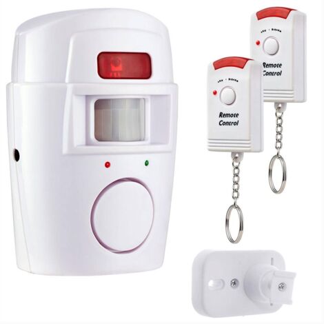Détecteur de mouvement PIR sans fil avec 2 télécommandes, système d'alarme de sécurité pour porte fenêtre pour maison