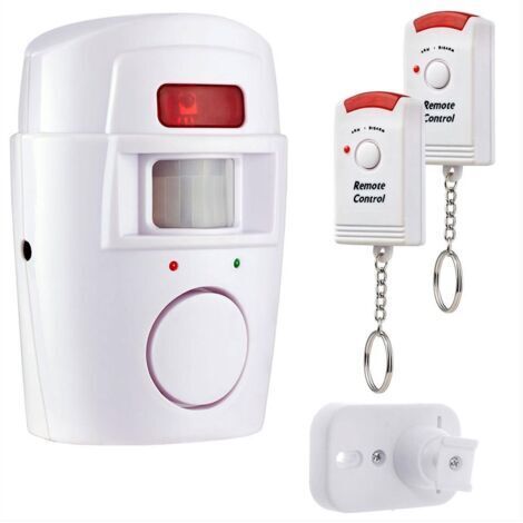 Détecteur de mouvement PIR sans fil avec 2 télécommandes, système d'alarme de sécurité pour porte fenêtre pour maison