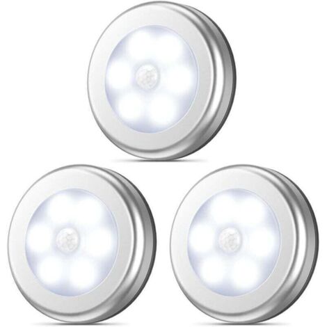 Détecteur de mouvement, Veilleuse LED sans fil sans fil Stick-Anywhere, éclairage de placard, éclairage d'escalier, éclairage de robinet, éclairage de sécurité pour couloir,cuisine (blanc - paquet de