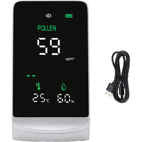 Détecteur de Pollen Portable 0-999ug/m³, testeur de Concentration, compteur de température et d'humidité, détection et alarme en temps réel