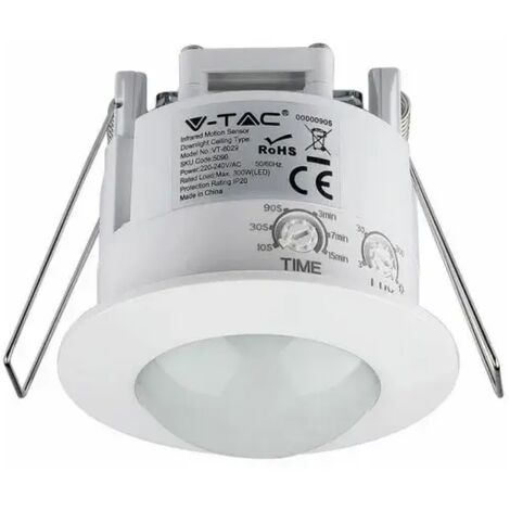 Détecteur De Présence Orientable Ip44 Noir D:12m 180° Lux:10-2000