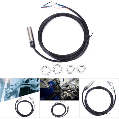 Détecteur de Proximité Inductif PR12-2DN, 3 Fils NO NPN, 10-30VDC, Portée 2mm