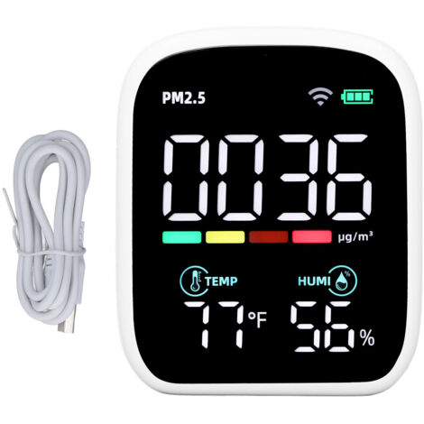 Détecteur de Qualité d'Air Intérieur avec Capteur PM2.5, Température et Humidité