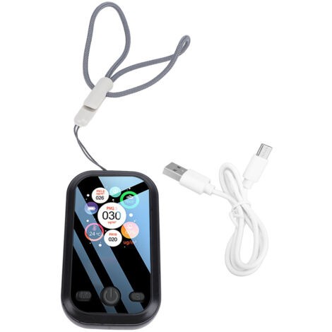 Détecteur de qualité d'air portable LCD - Mesure PM2.5, PM1.0, PM10 et humidité intérieure - Haute précision - Taille compacte 85x51x17mm - ABS noir avec batterie 1000mAh rechargeable USB-C