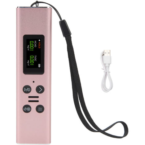 Détecteur de Qualité d'Air Portable Précision HCHO Maison - Rose Doré