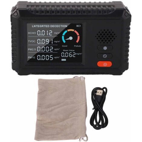Détecteur de qualité de l'air HCHO TVOC PM2.5 PM10, testeur d'intérieur Portable pour maison, Automobile, tente de voyage, 5V