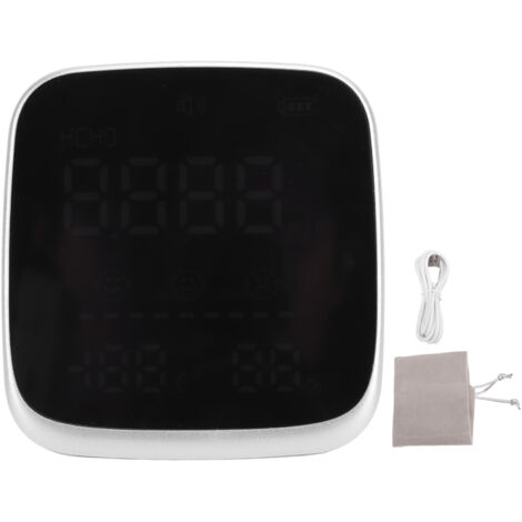 Détecteur de qualité de l'air intérieur 3 en 1, capteur précis numérique portable HCHO, compteur d'humidité et de température pour nouvelle maison de location