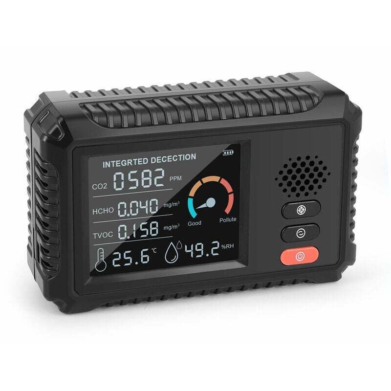 Détecteur de qualité de l'air multifonctionnel 5 en 1 LCD grand écran dioxyde de carbone CO CO2 tcov température détecteur d'humidité bureau à