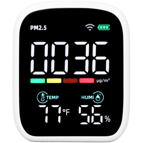 Détecteur de qualité de l'air PM2.5, moniteur de température et d'humidité, pour la maison,de DEBUNS