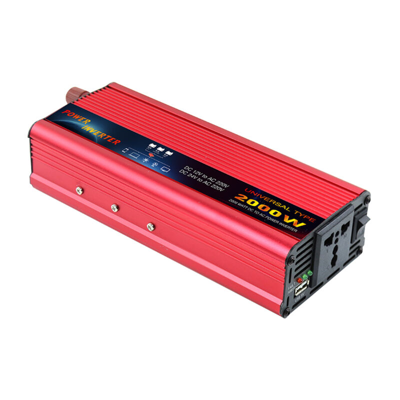 LIFCAUSAL Onduleur Solaire Onde Sinusoïdale Modifiée 850W Continu / 2000W Crête DC 12V/24V vers AC 220-240V Universel