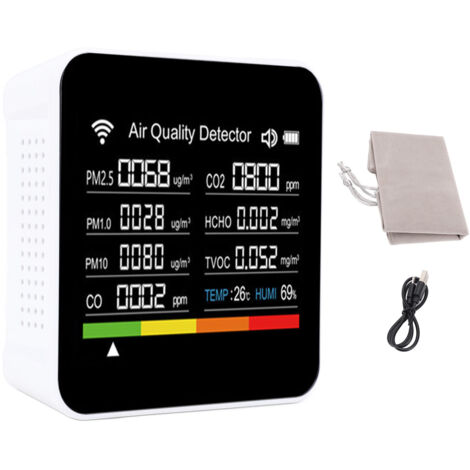 Détecteur de qualité de l'air pour Tuya 14 en 1, compteur d'intérieur professionnel, capteur précis, affichage PM2,5, testeur de température et d'humidité portable intelligent