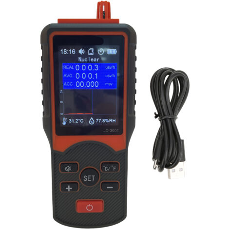 Détecteur de radiation nucléaire portable JD‑3001 - Compteur Geiger, dosimètre et moniteur de rayonnement électromagnétique
