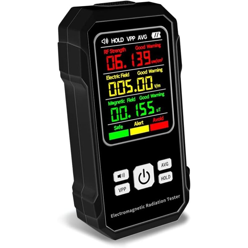 Détecteur de rayonnement électromagnétique - Testeur de champ magnétique électrique - Appareil de détection de force RF avec alarme sonore