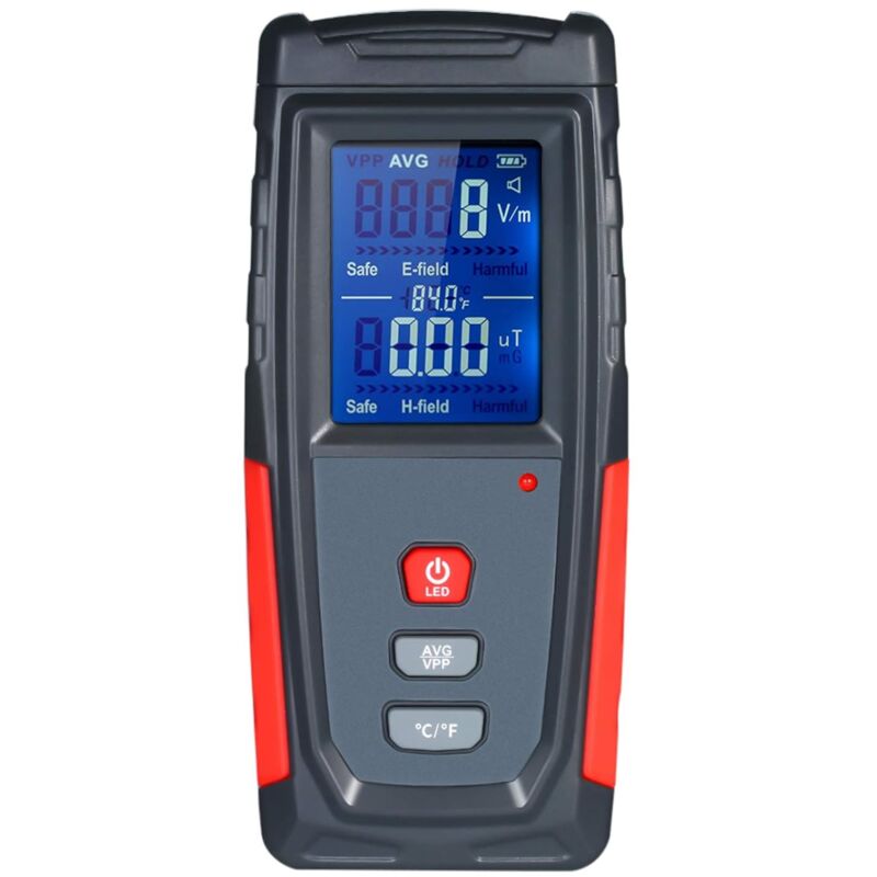 Détecteur de rayonnement électromagnétique, testeur de rayonnement électromagnétique élevé, écran LCD, alarme sonore et lumineuse pour usage