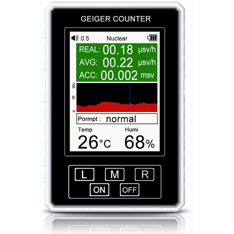 Eosnow - Détecteur de rayonnement nucléaire, dosimètre professionnel à réponse rapide, compteur Geiger avec détection de température et d'humidité,