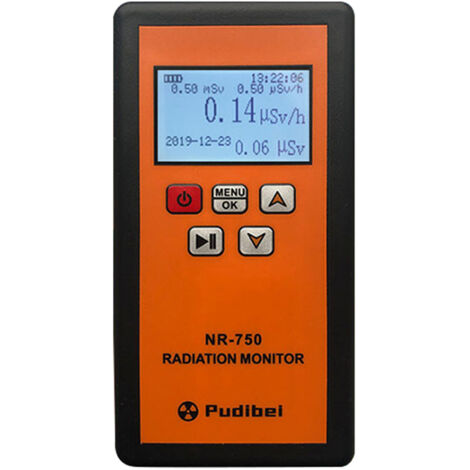 Détecteur de rayonnement nucléaire portable NR-750 avec écran LCD Testeur de radioactivité domestique Compteur Geiger Détection de rayons X β Y Vibrations sonores Lumière Triple alarme Détecteur de r