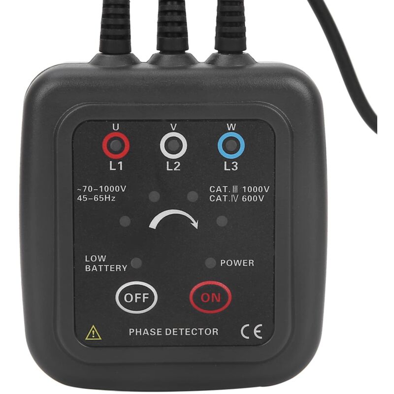 Ej.life - Détecteur de Séquence de Phase sans Contact avec Base Magnétique Testeur de Rotation de Phase 3 Moniteur de Rotation de Phase ac 70-1000V