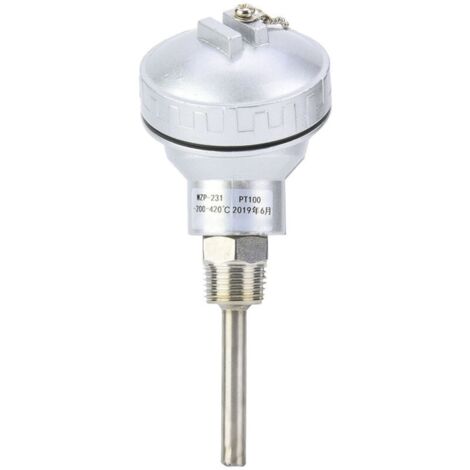 Détecteur de température à résistance Sonde de capteur PT100 Tête de borne de thermocouple à filetage NPT 1/2" (PT 50 mm)