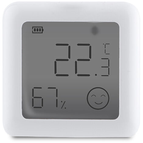 Détecteur de température et d'humidité Tuya BT - Hygromètre-thermographe avec écran LCD pour la maison, le bureau et la chambre de bébé