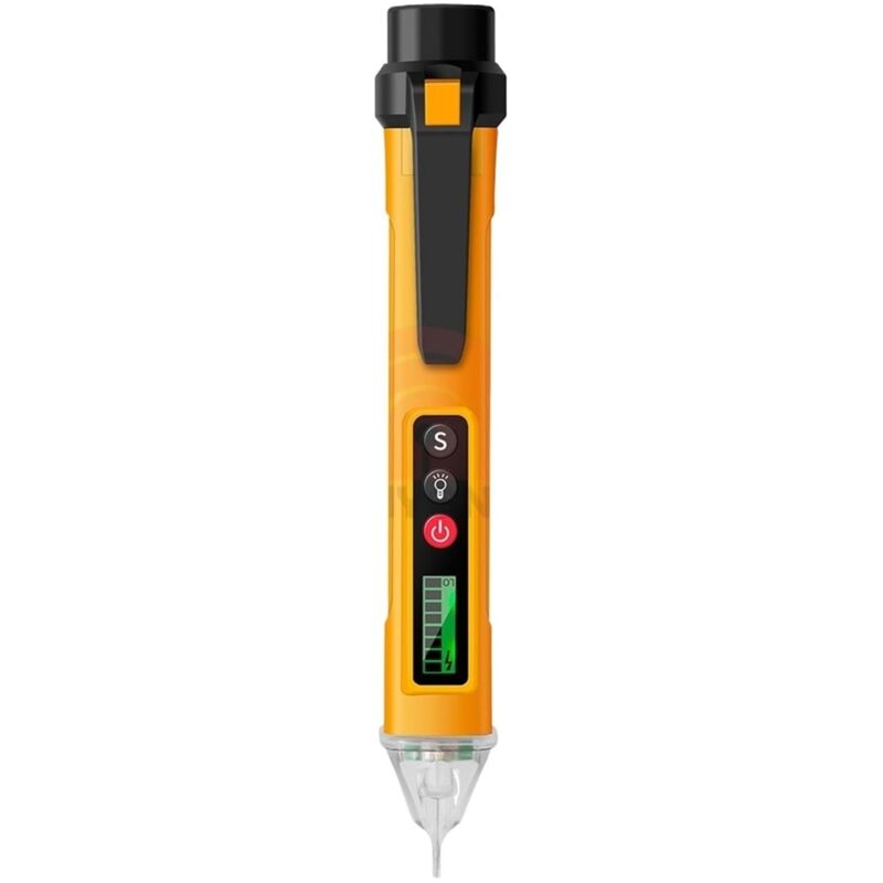 Détecteur de tension numérique, détecteur de tension sans contact avec fonction lampe de poche (jaune)