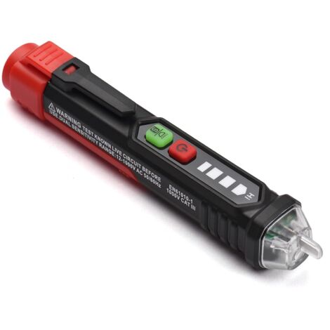 Détecteur de Tension sans Contact, HT90 Stylo testeur intelligent portable 12V/48V à 1 000V Stylo testeur à double sensibilité en forme de crayon avec lampe torche et Écran LCD