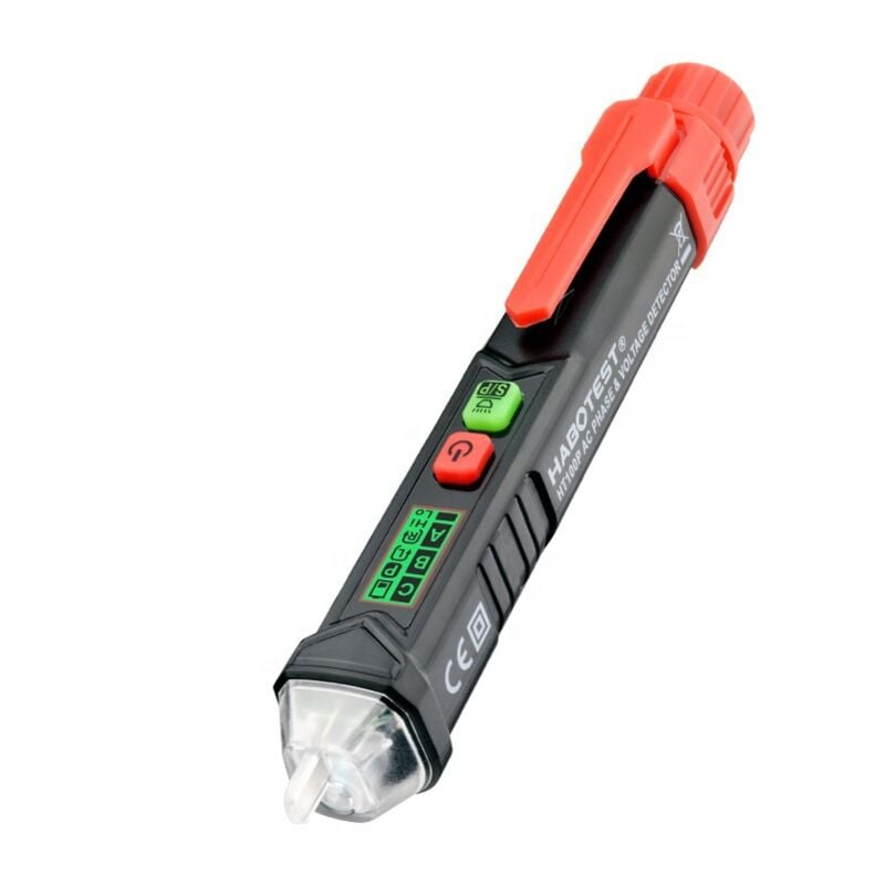 Détecteur de Tension sans Contact, Testeur de Tension avec Double Sensibilité 12V/48V-1000V, Écran LCD, Test de Fil de Phase/Neutre, Lampe de Poche,