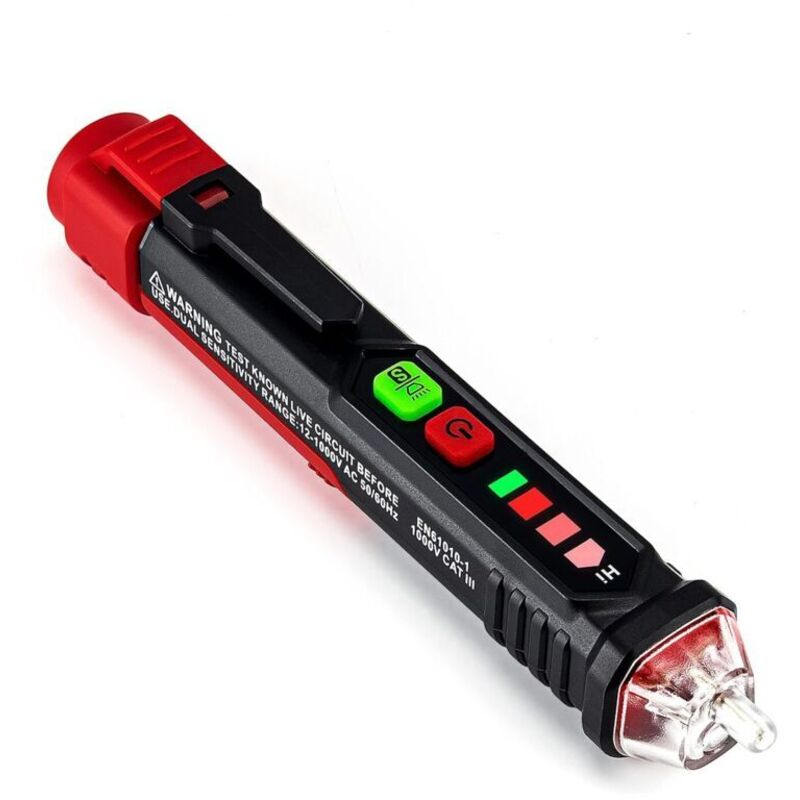 Détecteur de Tension sans Contact, Testeur de Tension avec Sensibilité Réglable, Testeur Électrique, Testeur de Fil de Phase sans Contact VT200