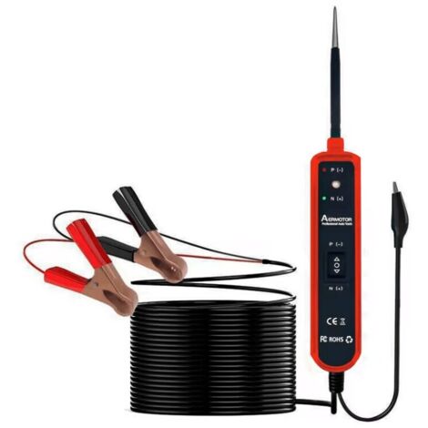 Détecteur de Testeur de Circuit Électrique Voiture CC 6V 12V 24V Test Light Auto Lampe Temoin Analyseur de Circuit LED Sonde de Électrique Automobiles Testeur de Système Électrique