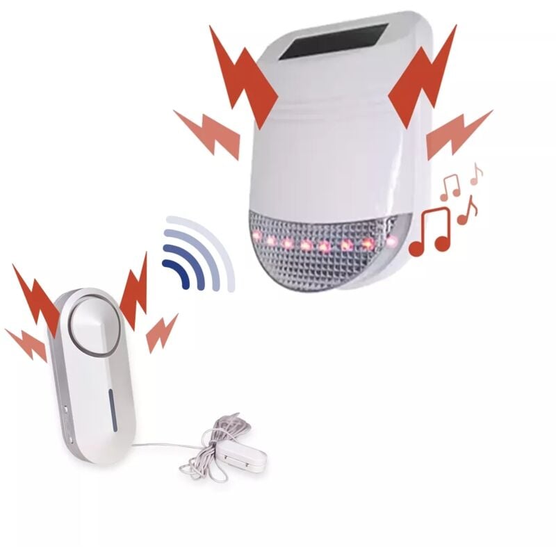 Ultra Secure - Détecteur d'eau - fuite et inondation & sirène solaire avec flashs stroboscopiques (gamme hy)